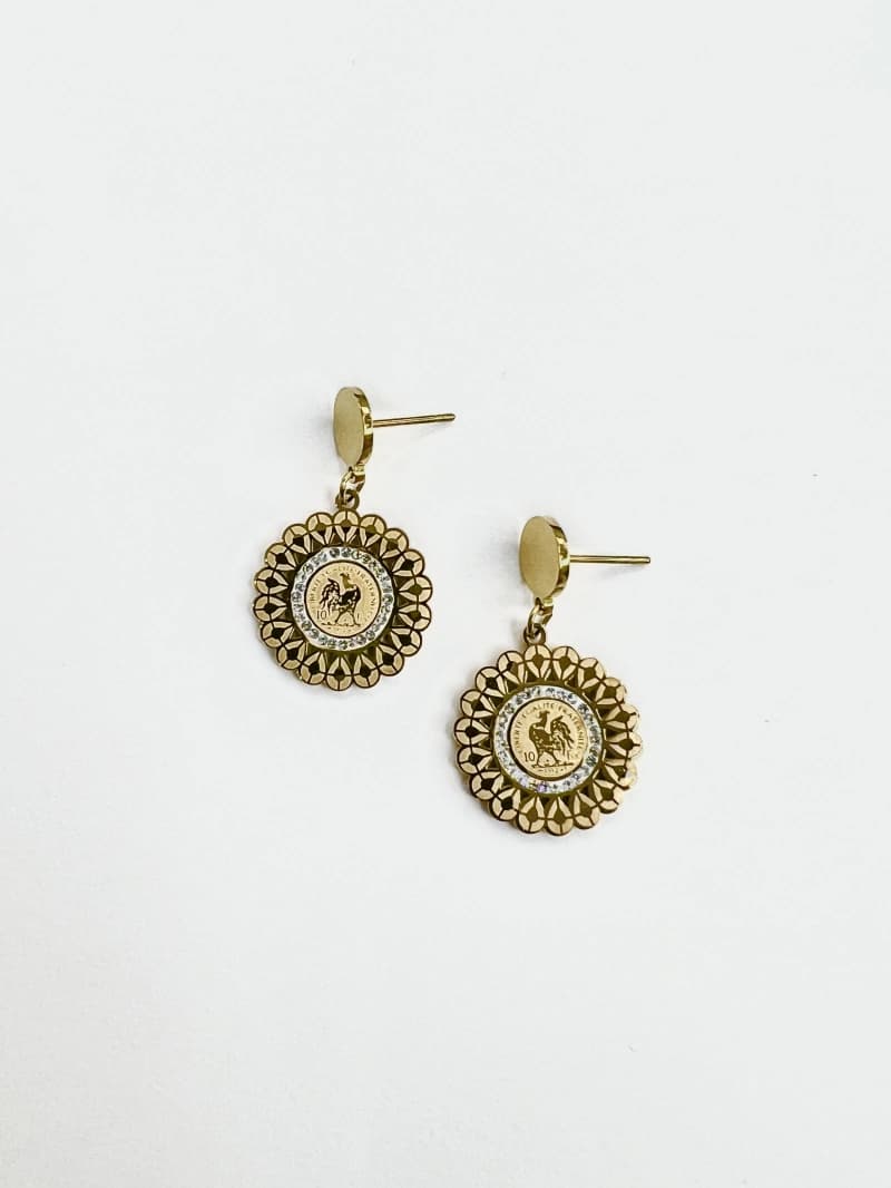 Boucle d'oreille coq