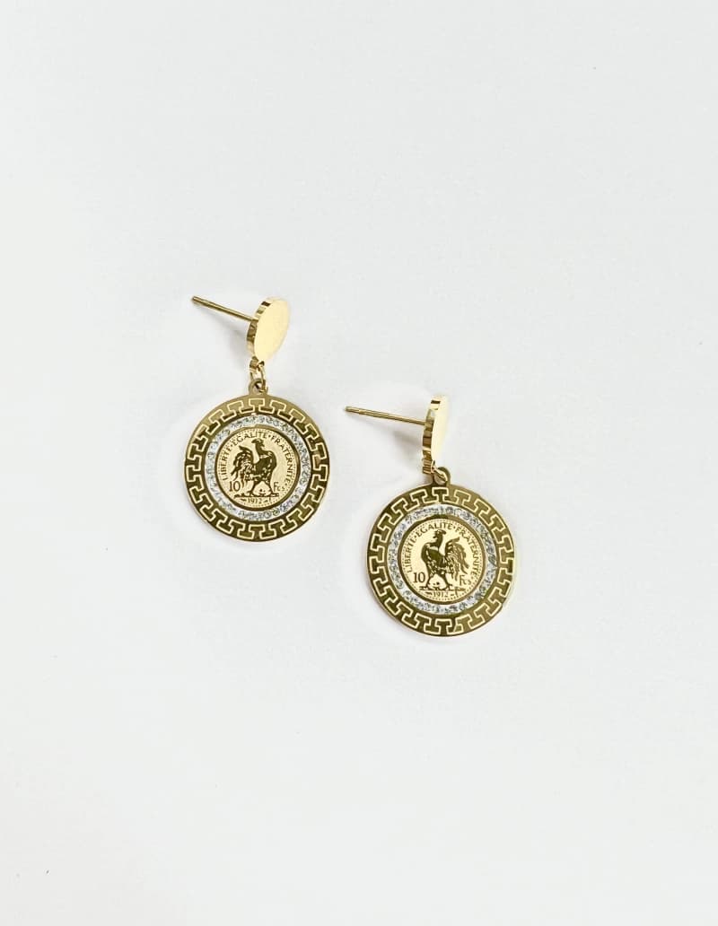 Boucle d'oreille coq