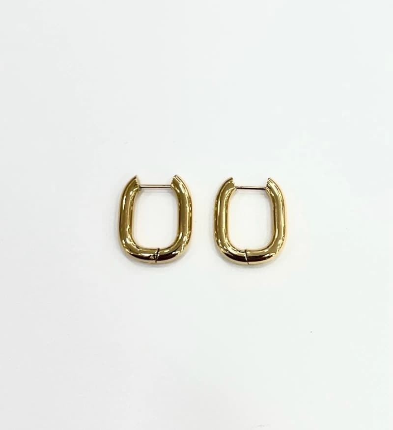 Boucle d'oreille créole ovale épaisse