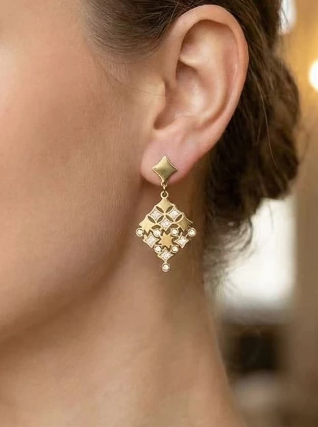 Boucle d'oreille losange