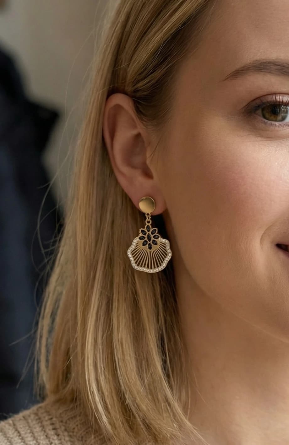 Boucle d'oreille hexagone