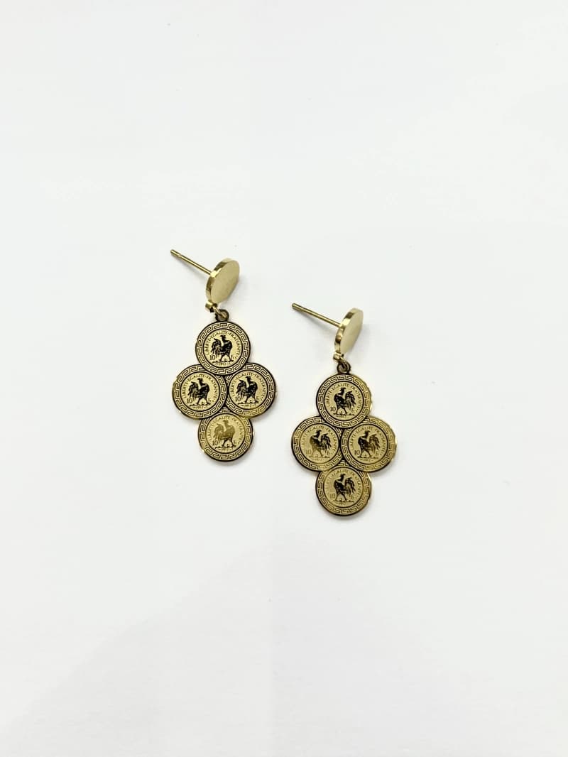 Boucle d'oreille coq