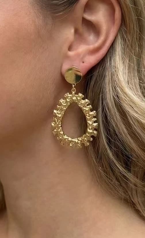 Boucles d'oreilles goutte martelé