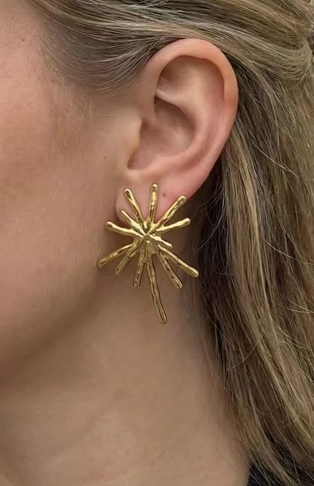 Boucles d'oreilles étoile martelé