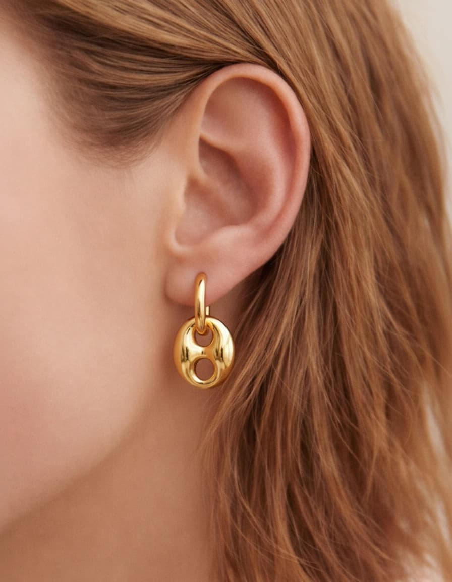 Boucles d'oreilles grain de café grand modèle