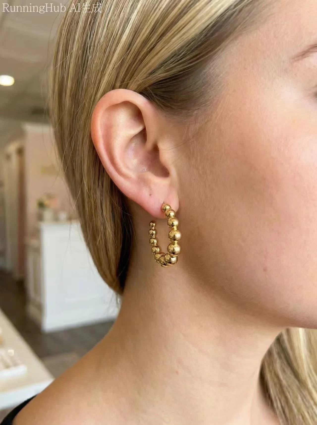 Boucle d'oreille créole boules