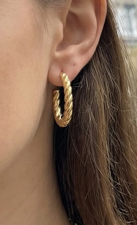 Boucles d'oreilles torsadé plate
