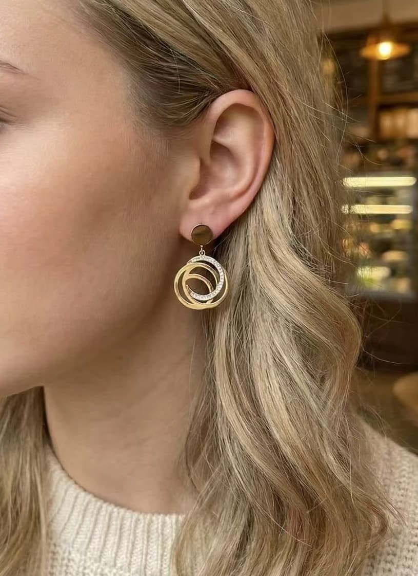 Boucle d'oreille 3 cercles