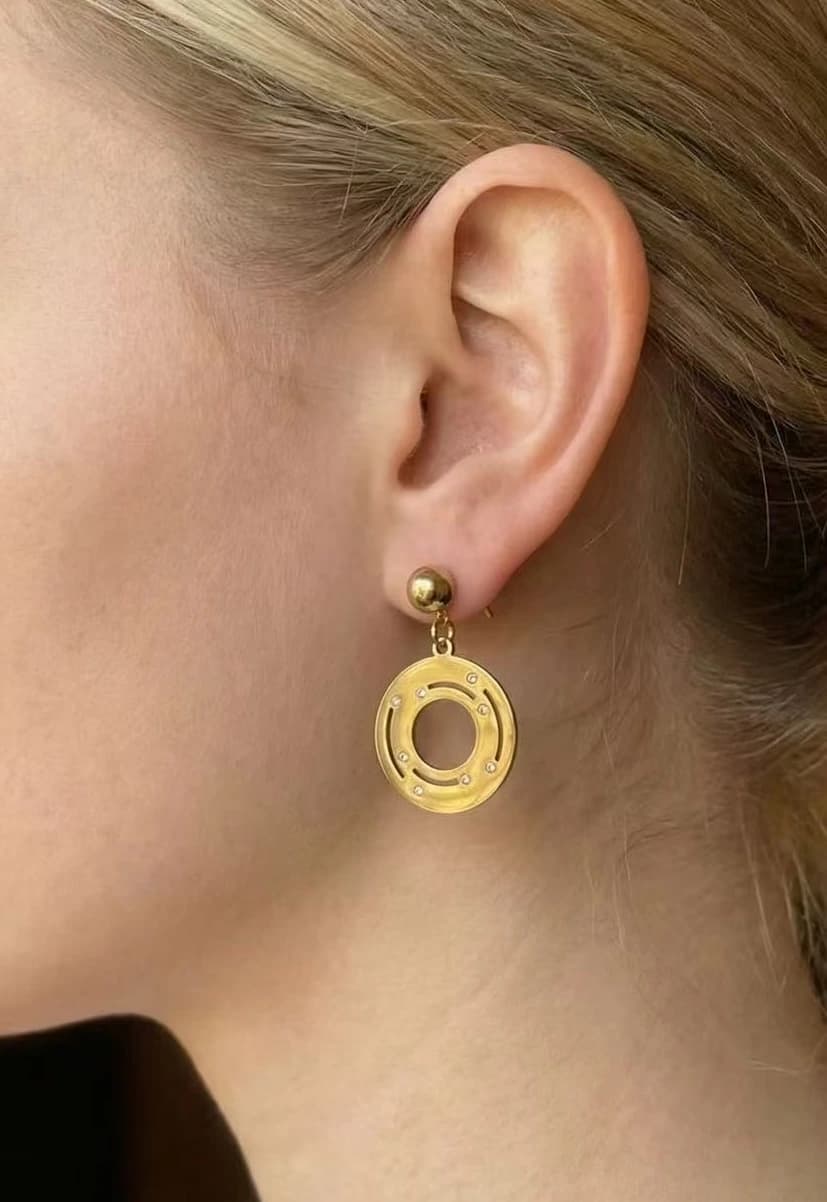 Boucle d'oreille cercle strass