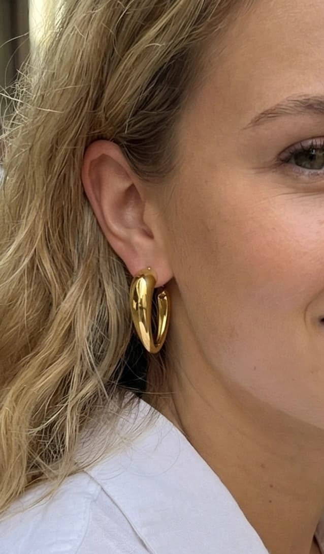 Boucle d'oreille grande virgule