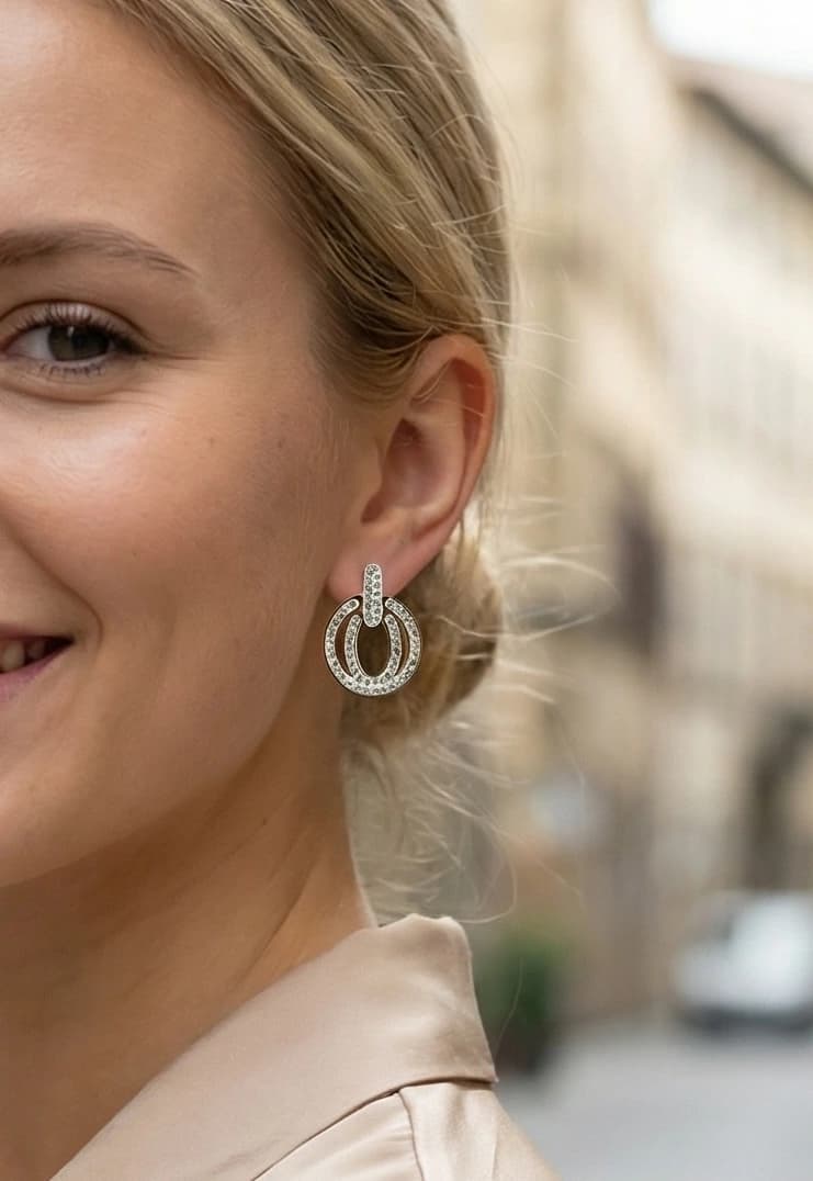 Boucle d'oreille ovale