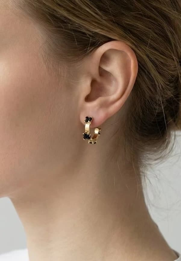 Boucle d'oreille créole trèfle