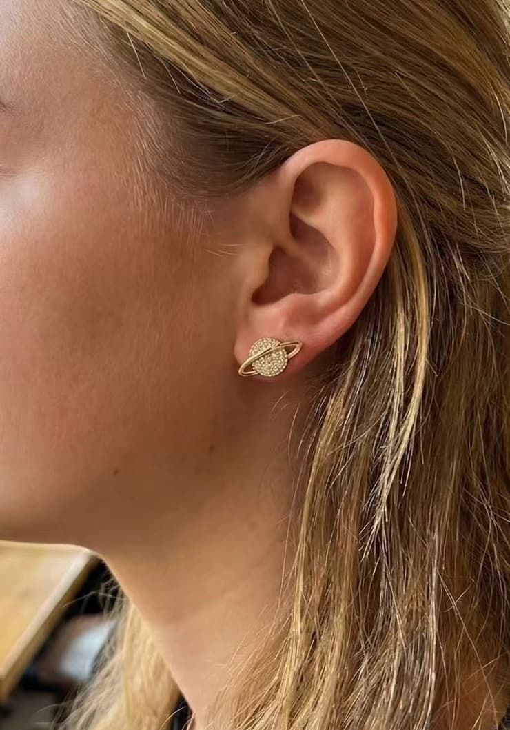 Boucle d'oreille Saturne