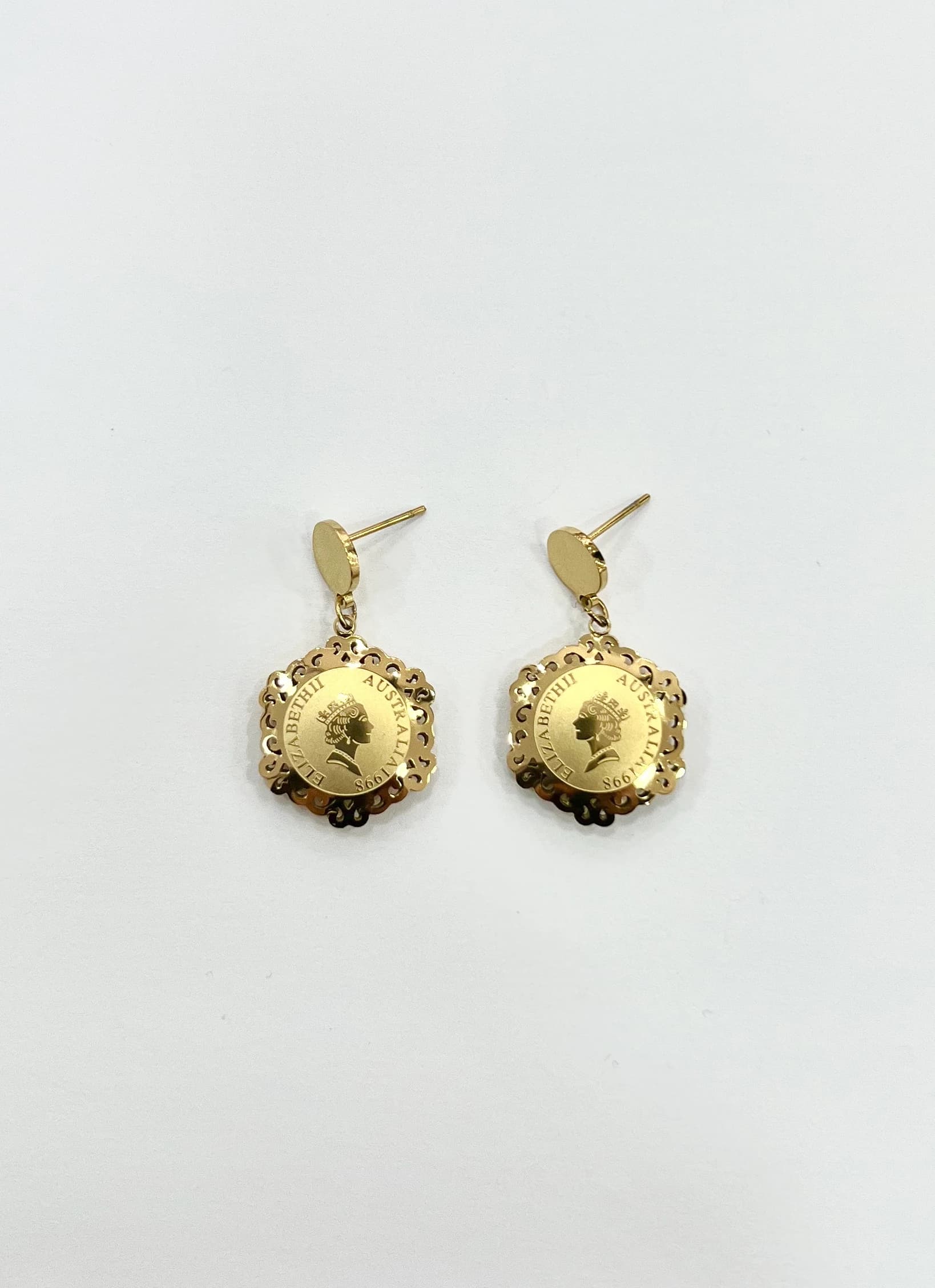 Boucle d'oreille Elizabeth hexagone