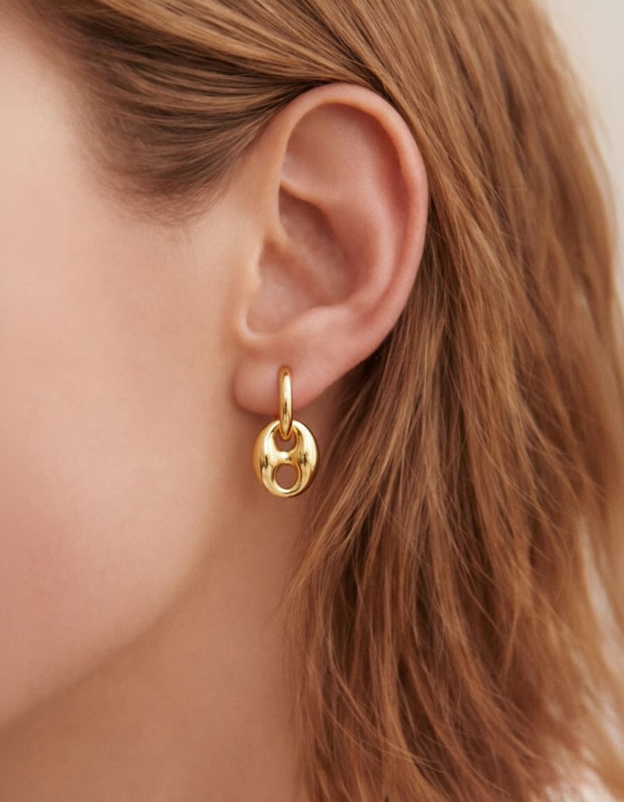 Boucle d'oreille grain de café petit