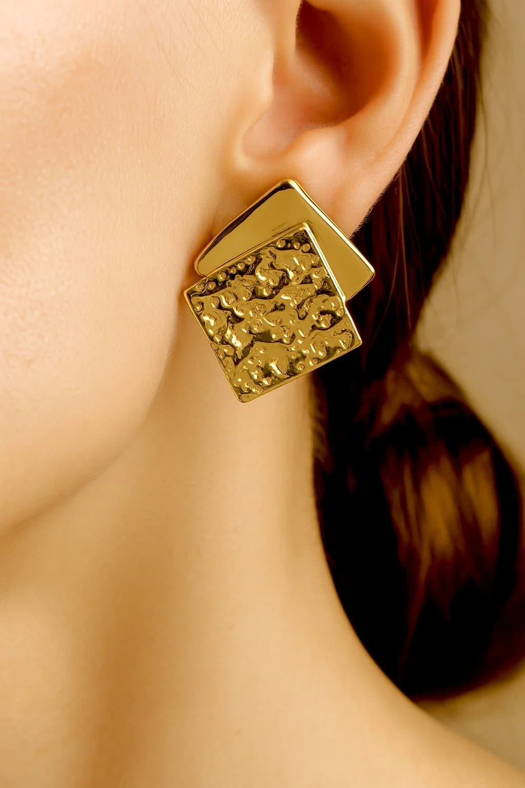 Boucles d'oreilles carré