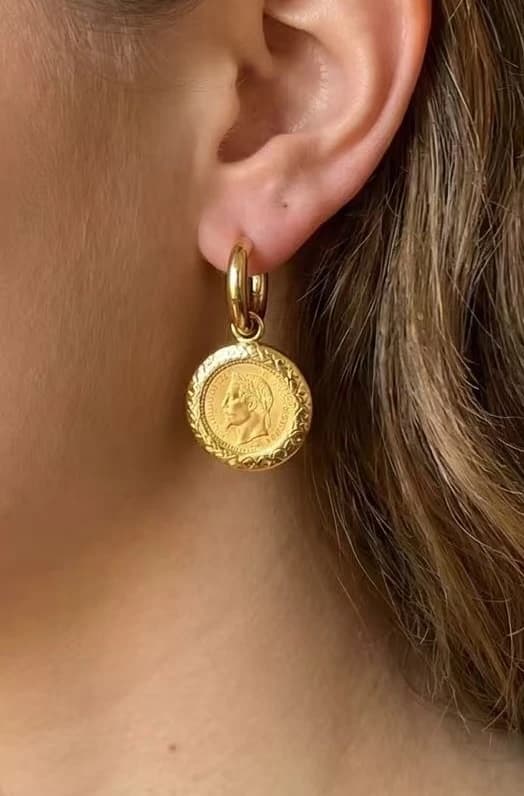 Boucle d'oreille rond Napoléon