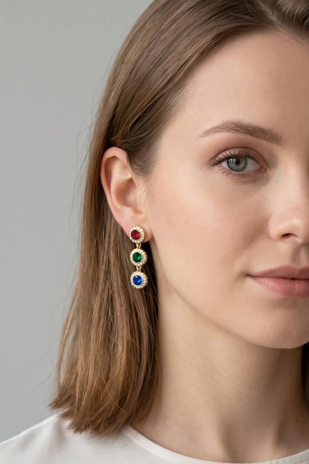 Boucles d'oreilles rond strass