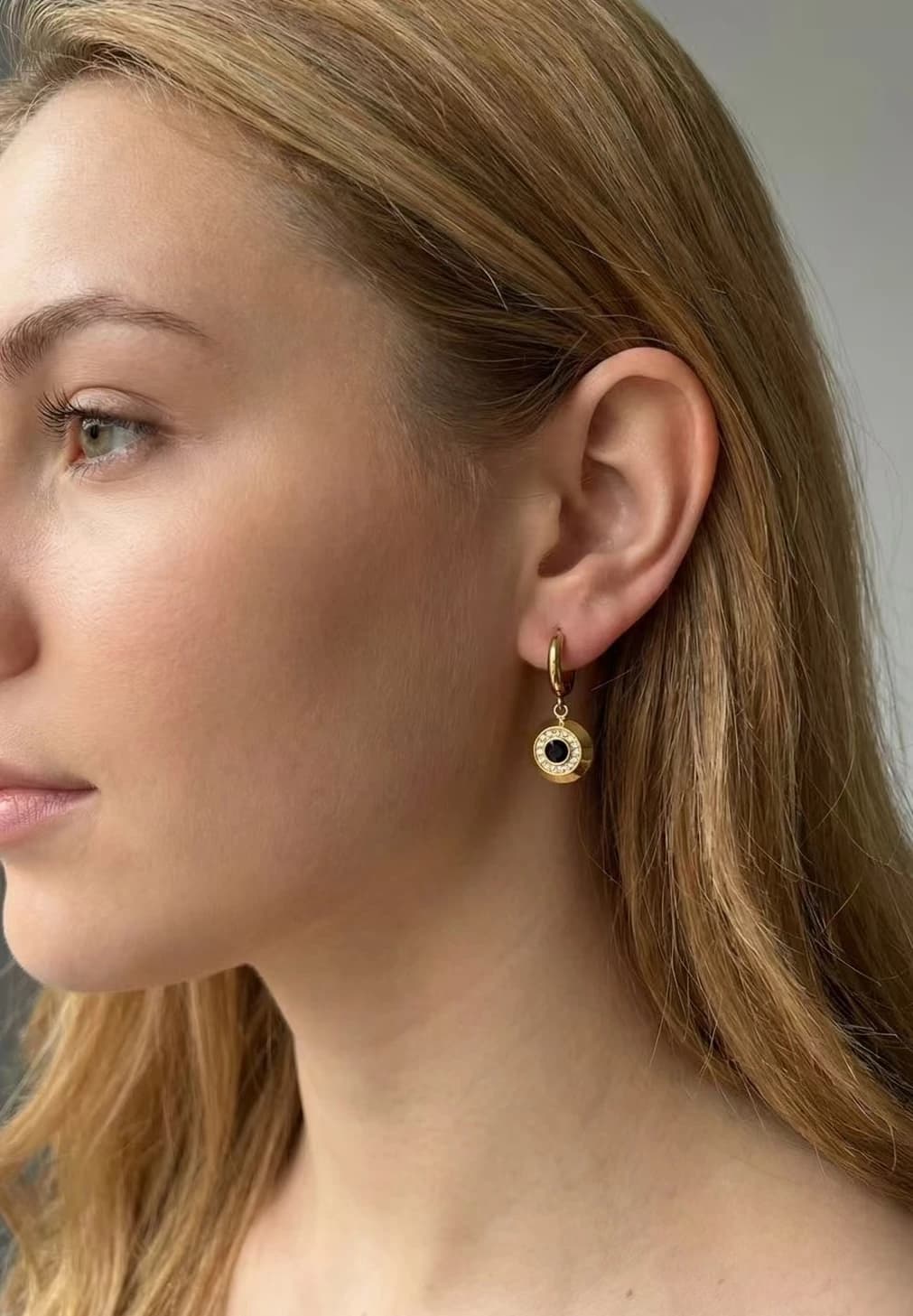 Boucles d’oreilles rond monaco strass