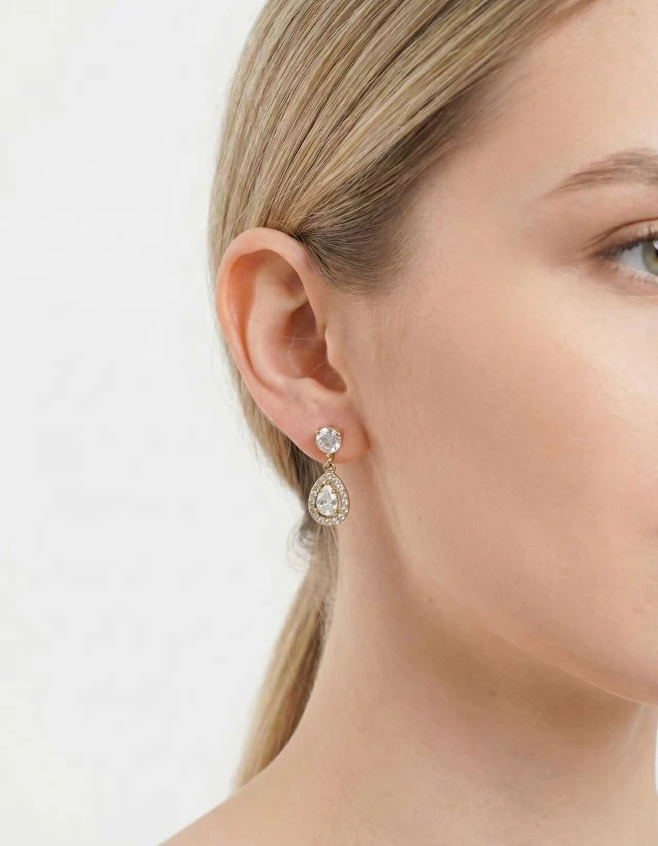 Boucles d'oreilles goutte strass