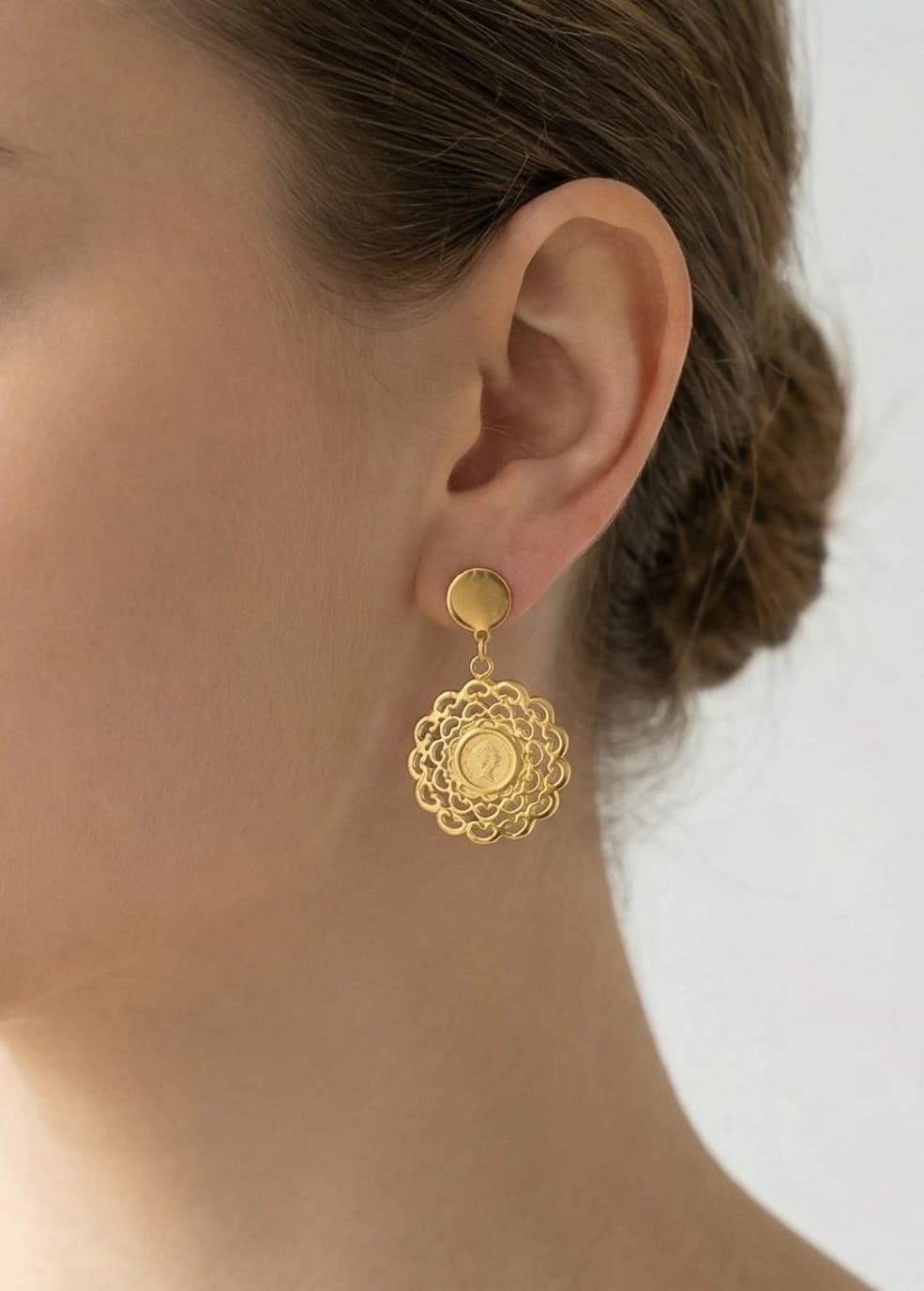Boucle d'oreille Elizabeth rond