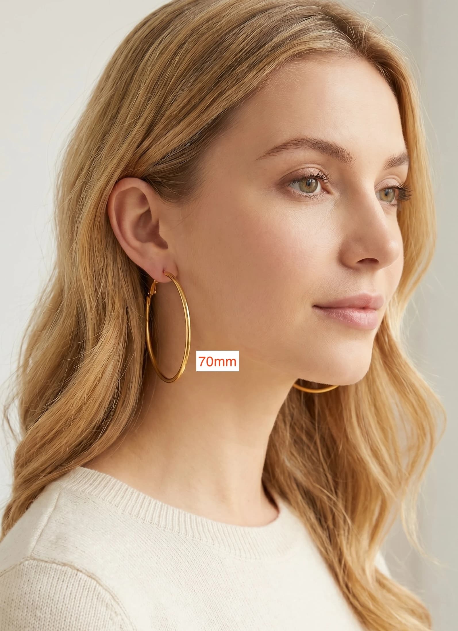 Boucles d'oreilles créole 70mm lot