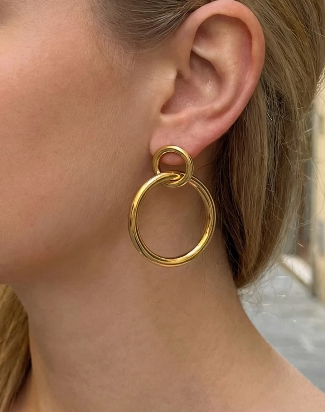 Boucle d'oreille double créole T1