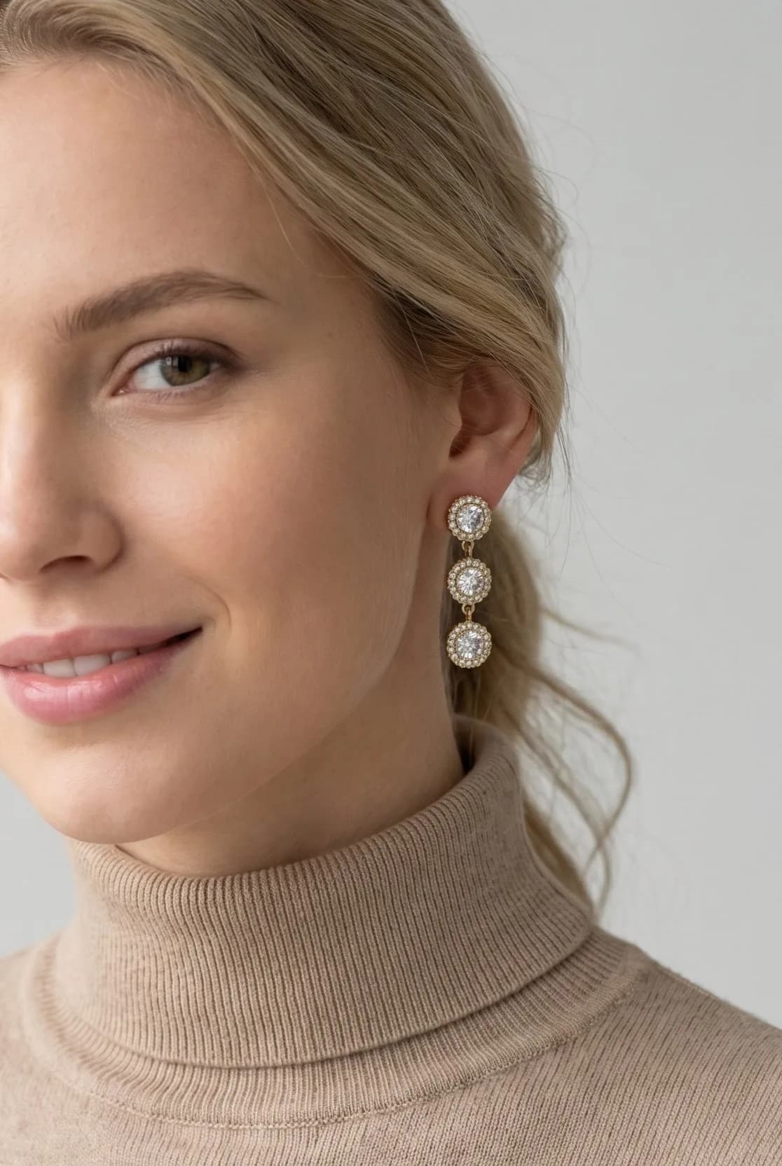 Boucles d’oreilles rond strass