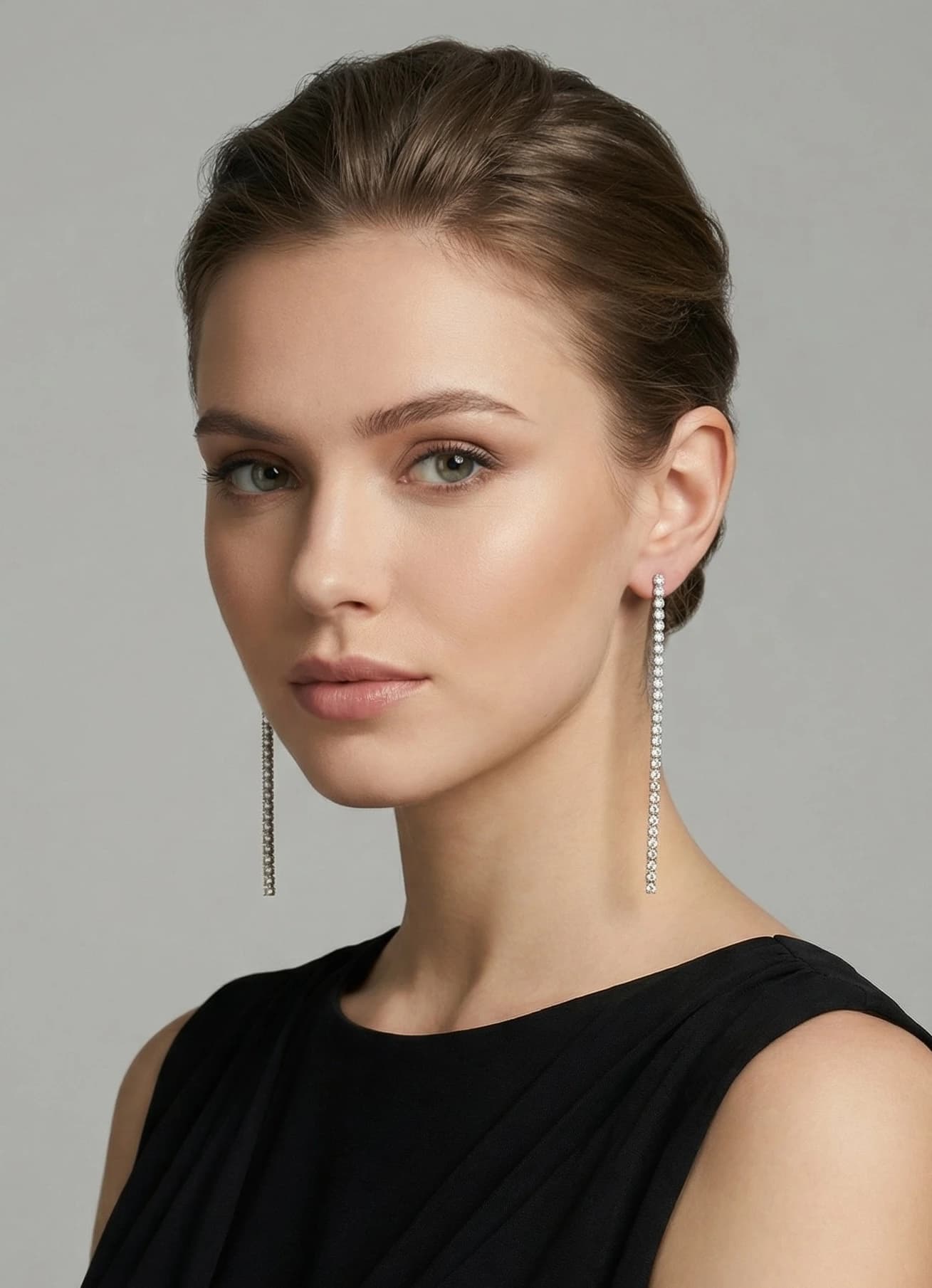 Boucles d'oreilles strass trois lignes