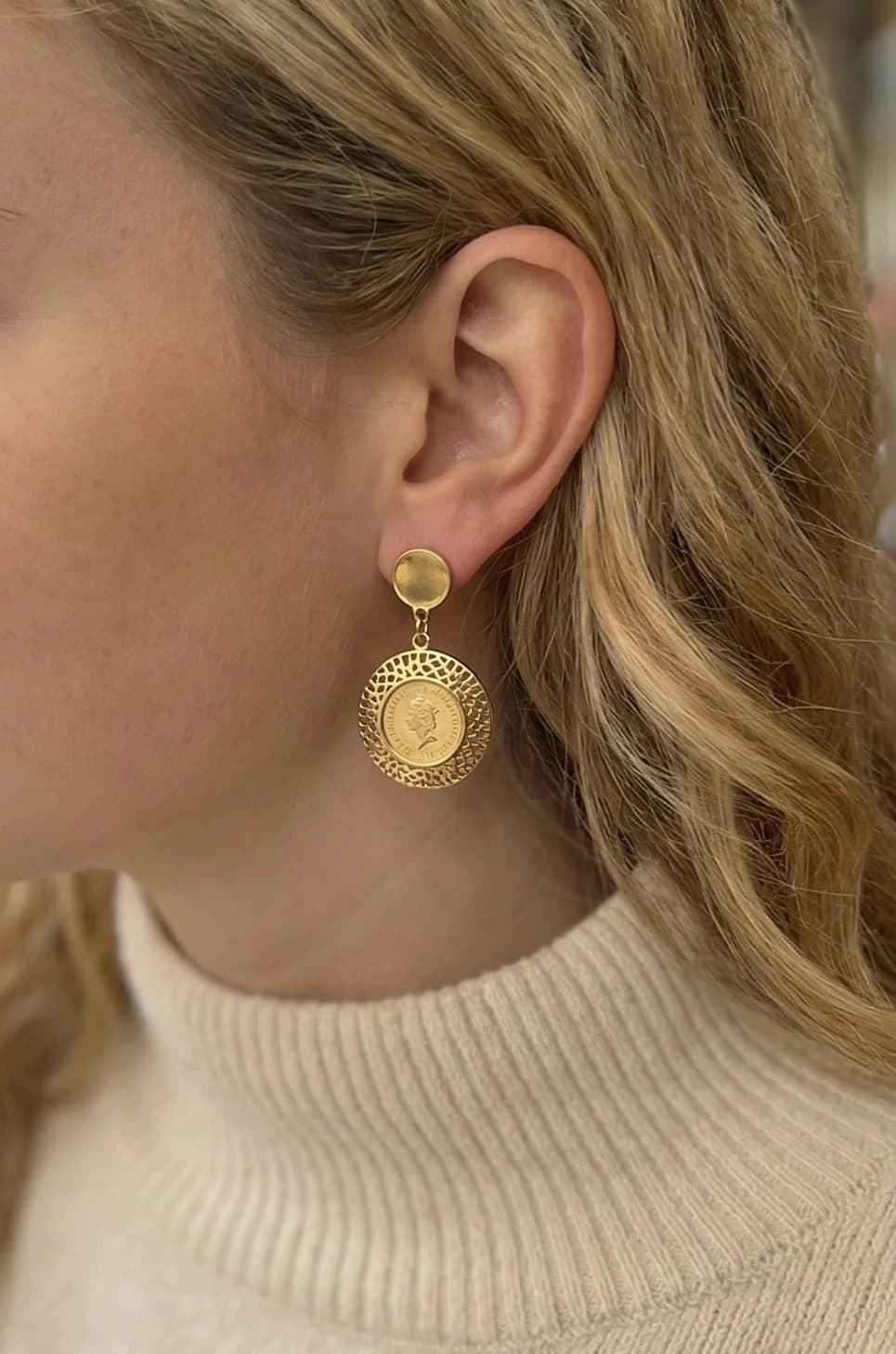 Boucle d'oreille Elizabeth rond