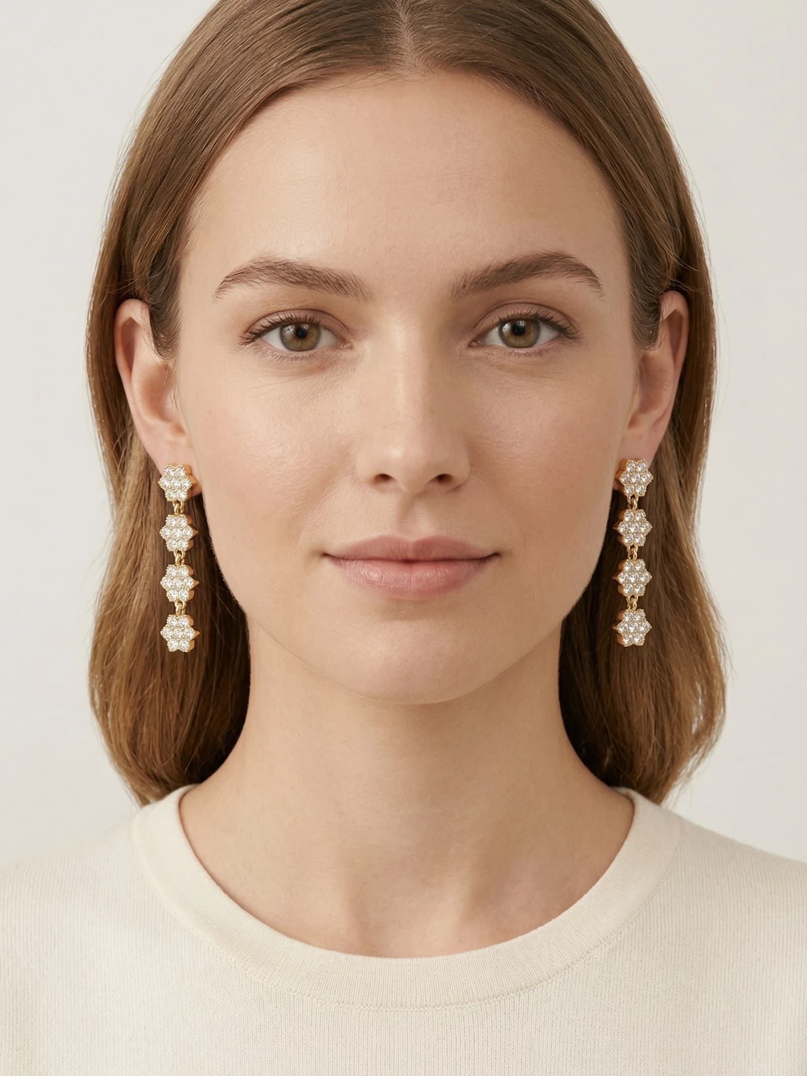 Boucles d'oreilles fleur strass style princesse