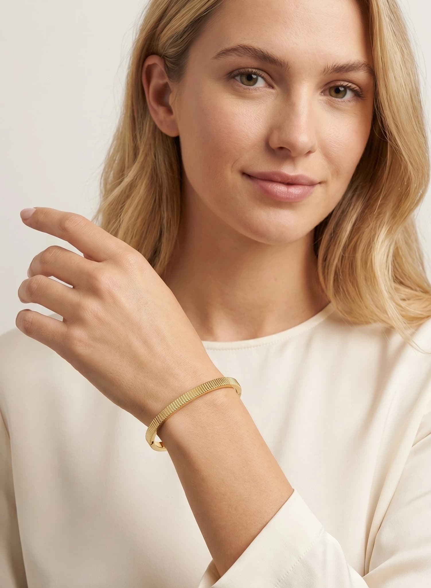 Bracelet jonc strié petit