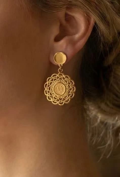 Boucle d'oreille coq rond