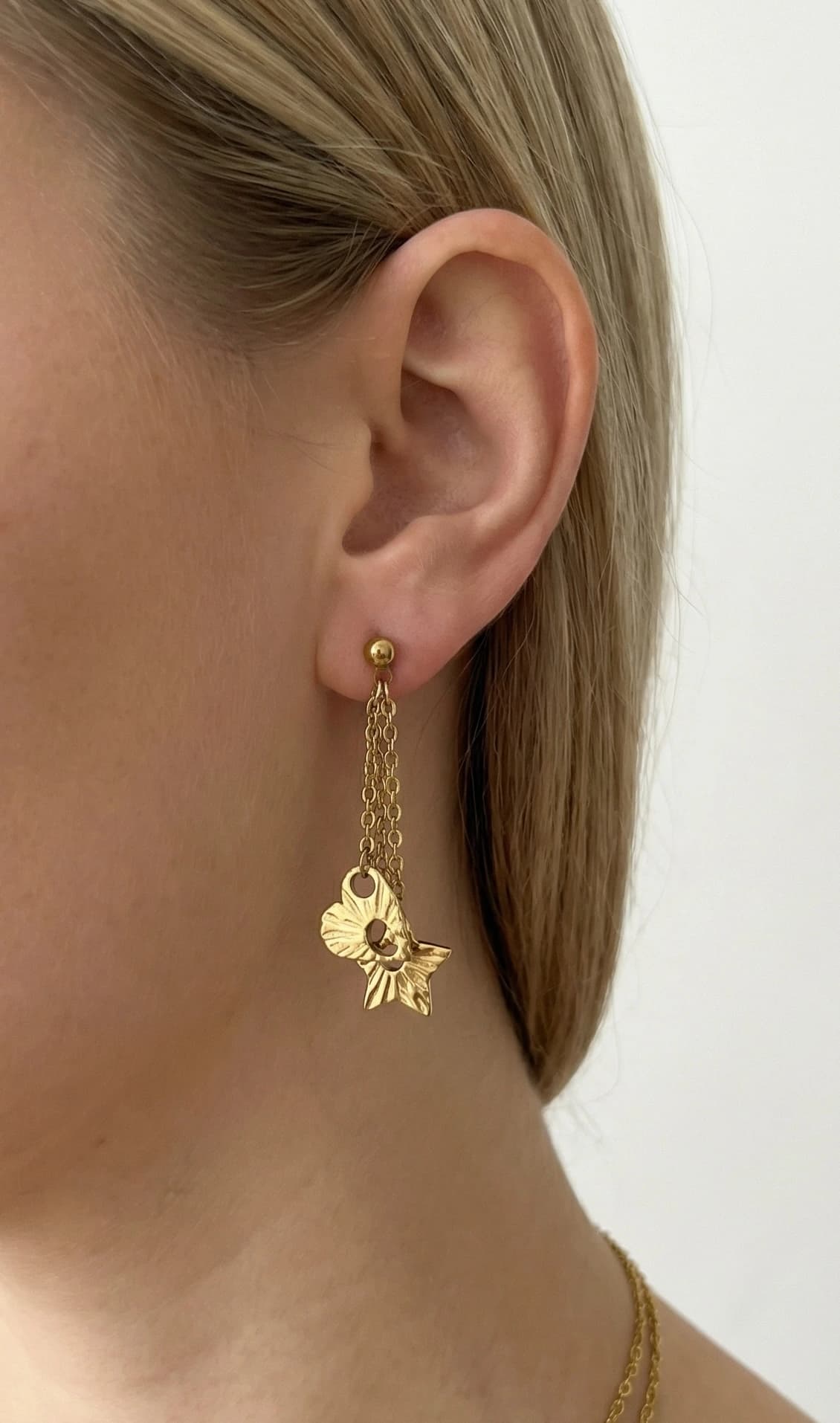 Boucle d'oreille étoile coeur