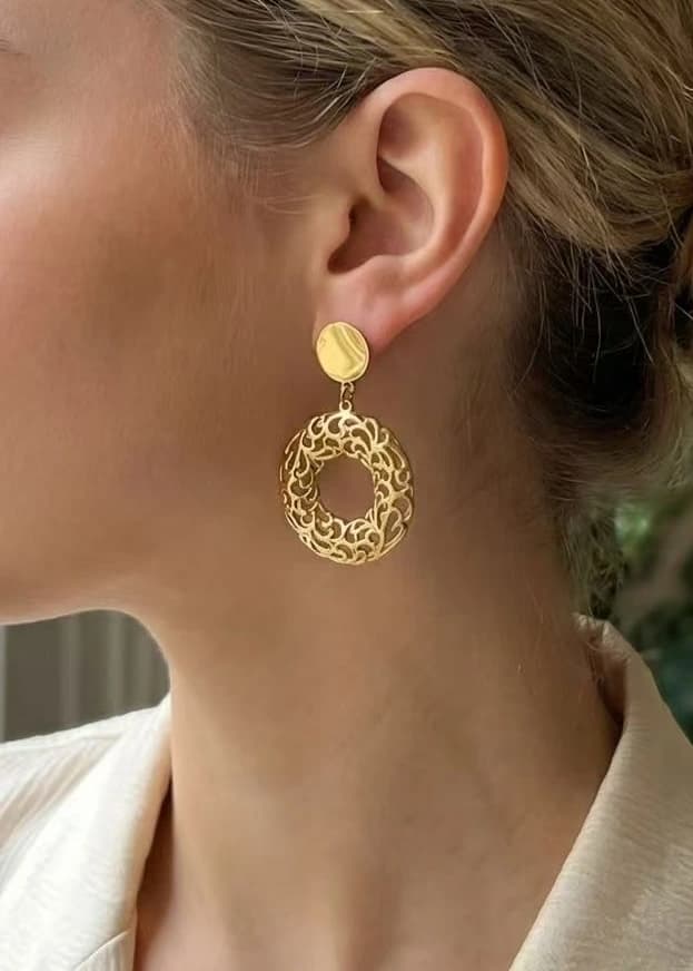 Boucle d'oreille cercle oriental