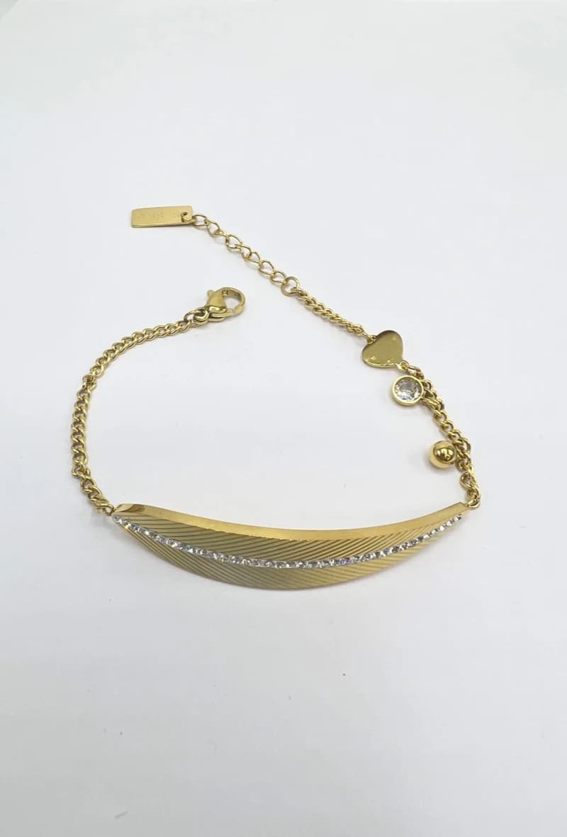 Bracelet chaine feuille et coeur