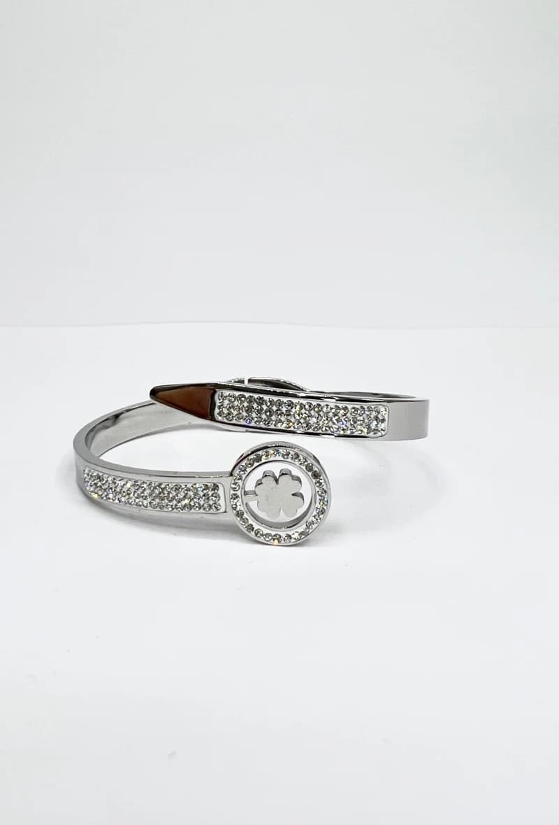 Bracelet jonc trèfle