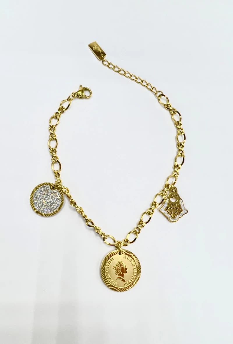 Bracelet breloque Elizabeth main cercle