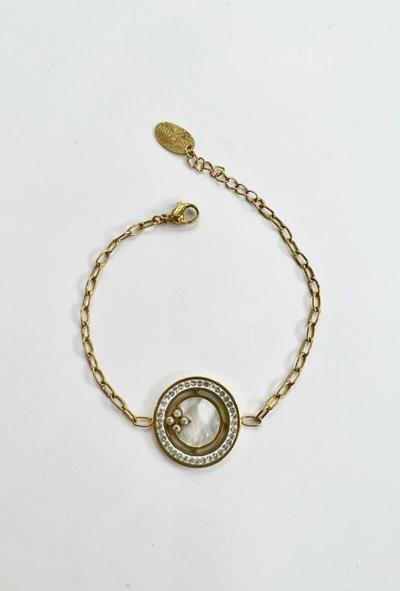 Bracelet cercle trèfle