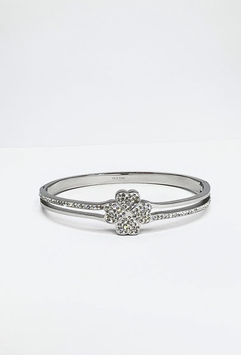 Bracelet trèfle strass