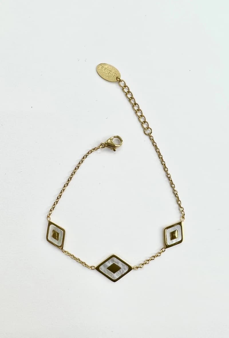 Bracelet 3 triangles nacre