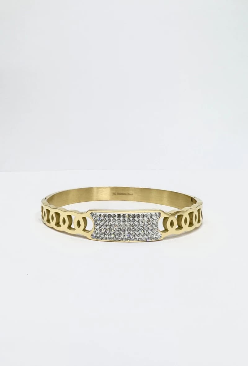 Bracelet jonc toradé avec des strass