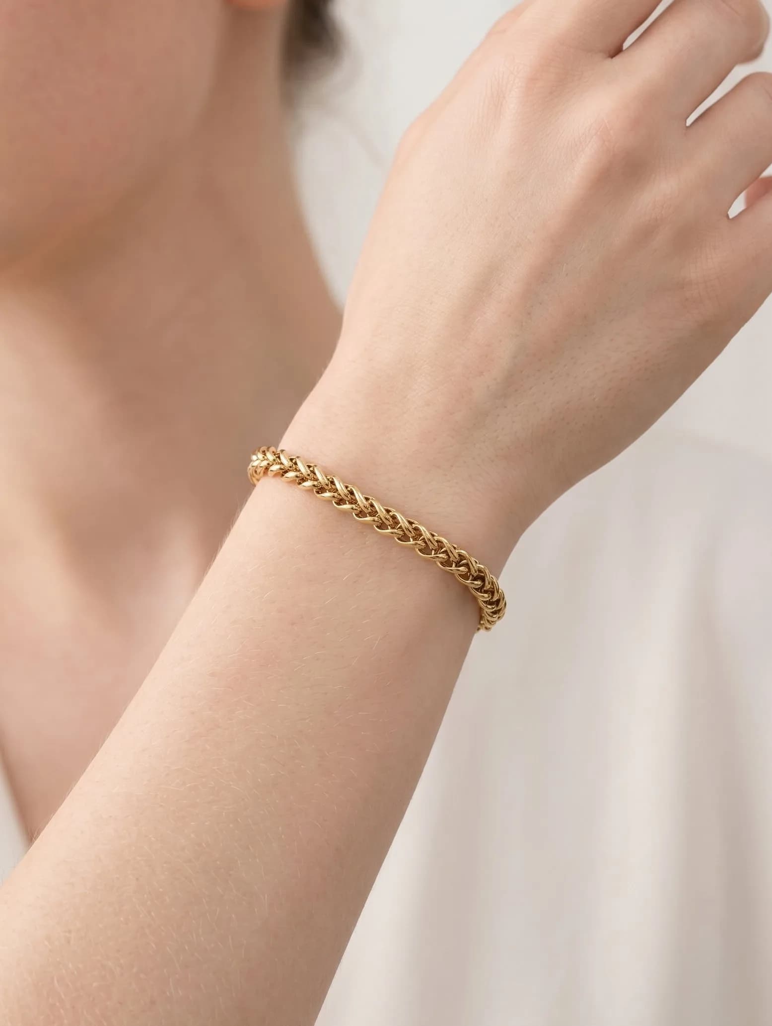 Bracelet grosse maille torsadé