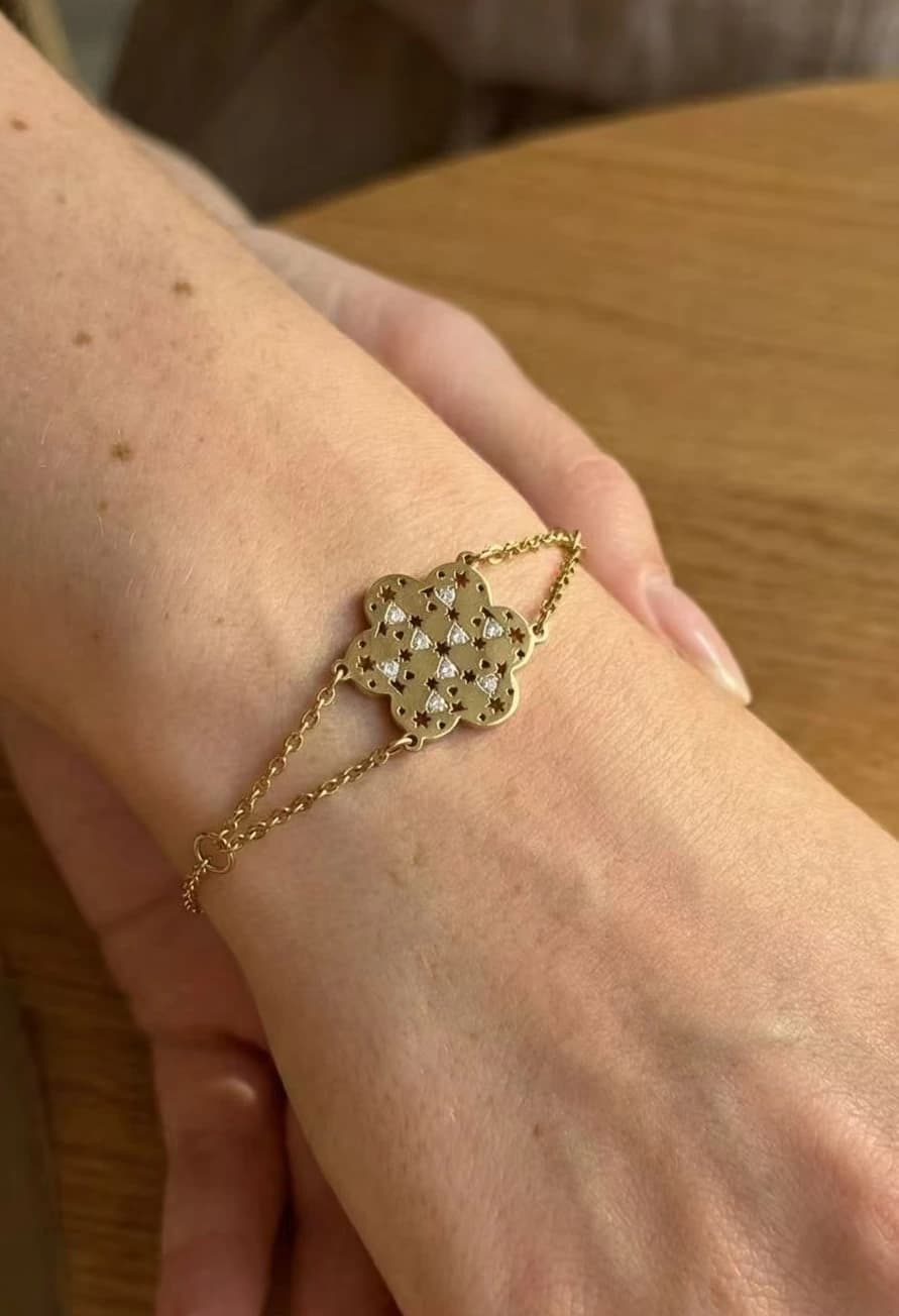Bracelet fleur doré