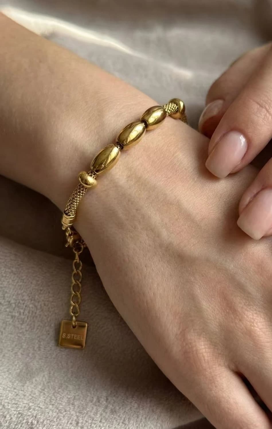 Bracelet perle ovale