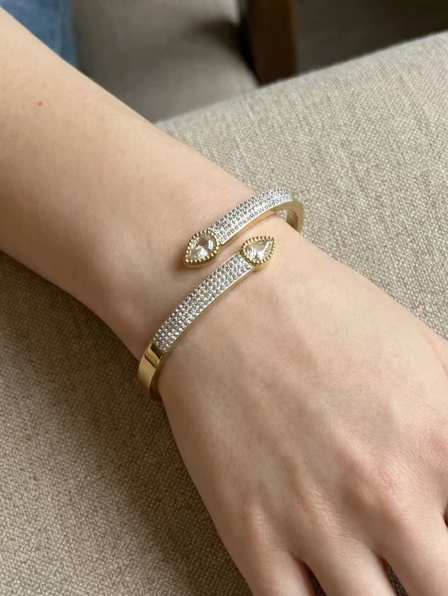 Bracelet jonc croisé goutte