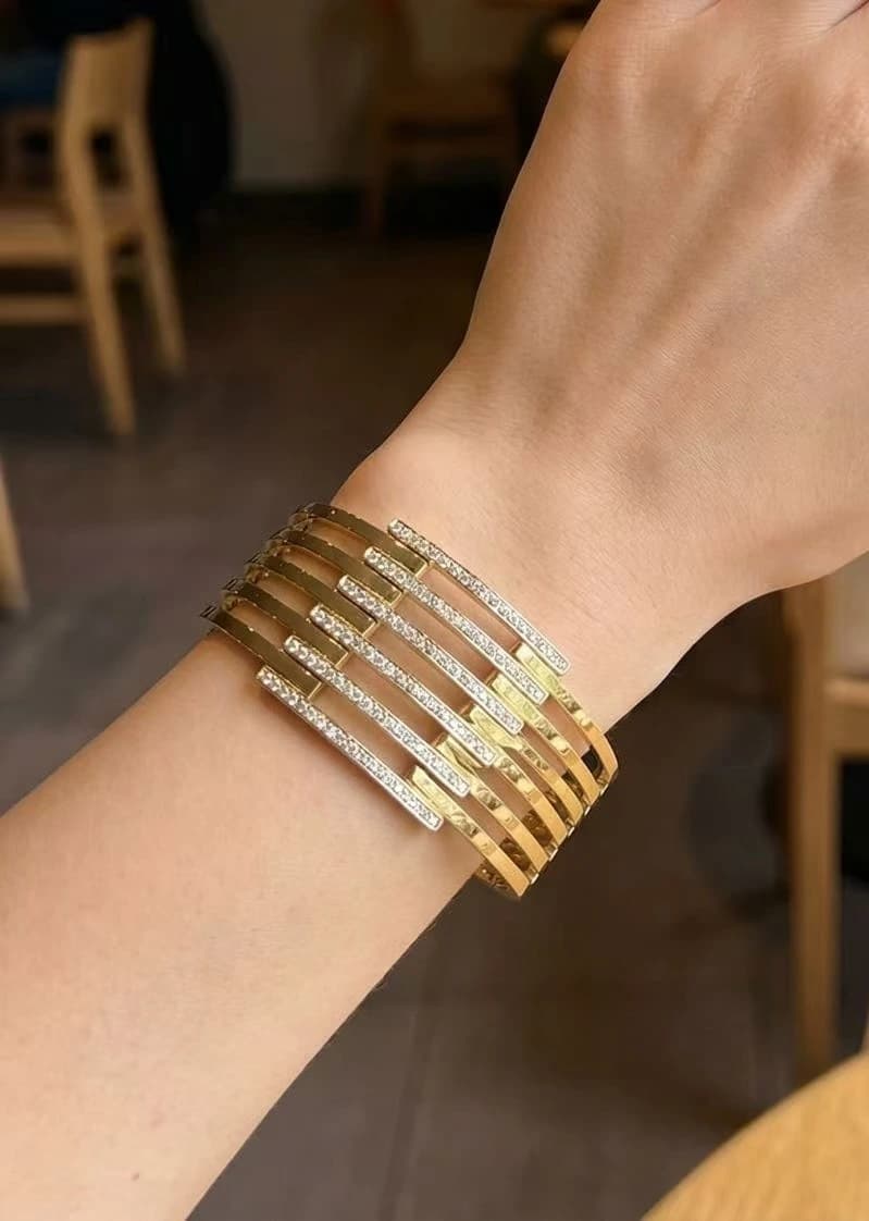 Bracelet jonc lignes