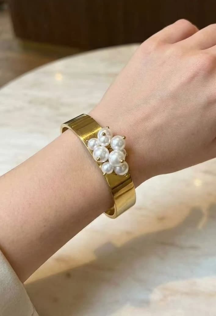 Bracelet jonc large perle