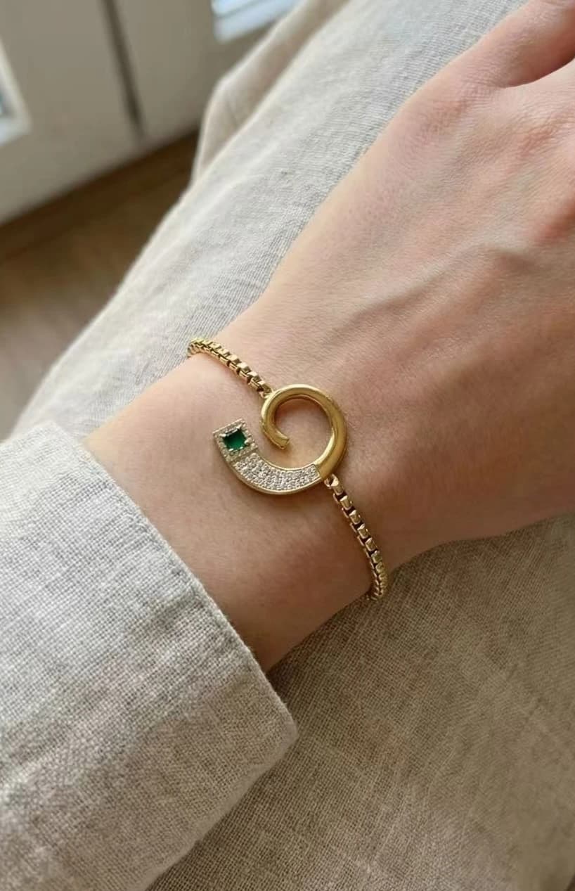 Bracelet spirale vert