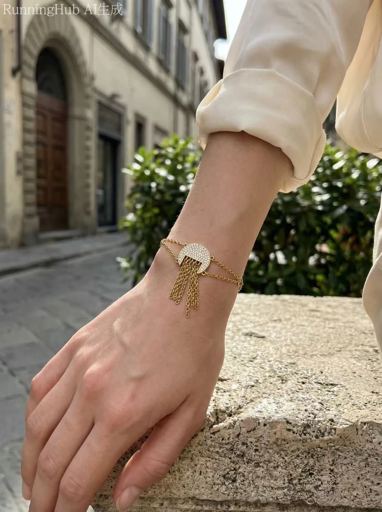 Bracelet rond frange